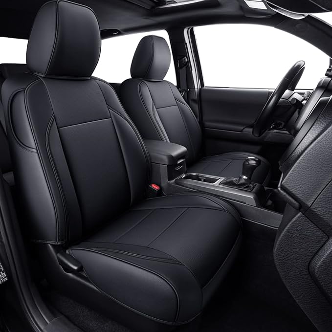 Faux Leather Seat Covers for Toyota Tacoma — Black