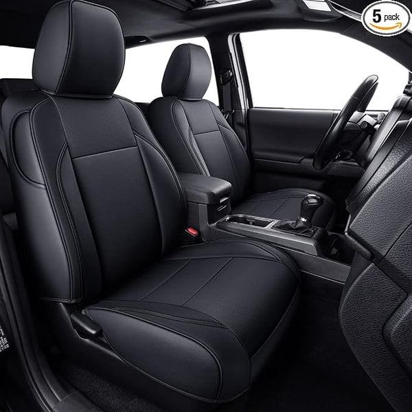 Faux Leather Seat Covers for Toyota Tacoma โ Black