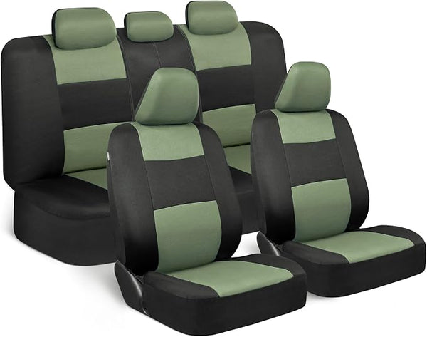 Car Seat Covers โ Full Set โ Green / Black