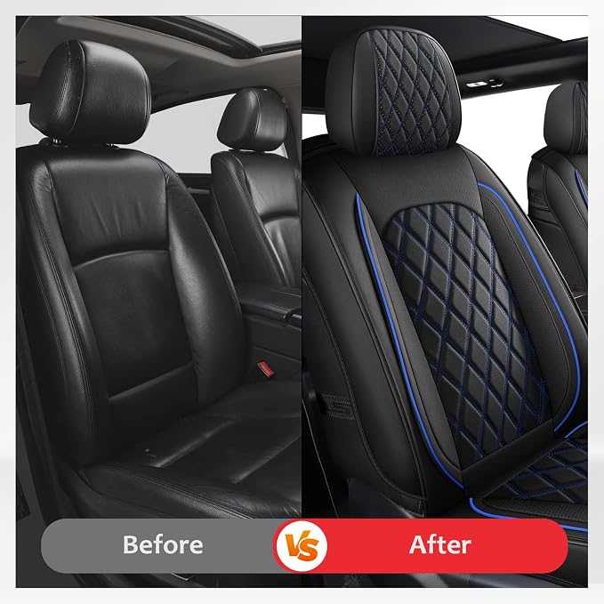 Seat Covers for Multiple Vehicles — Front Seat — Black / Blue