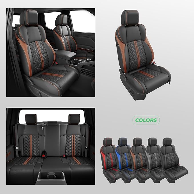 Seat Covers for Toyota Tacoma — Full Set — Black / Brown