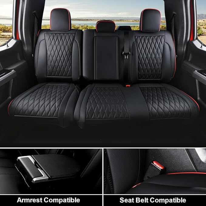 Seat Covers for Multiple Vehicles — Full Set — Red