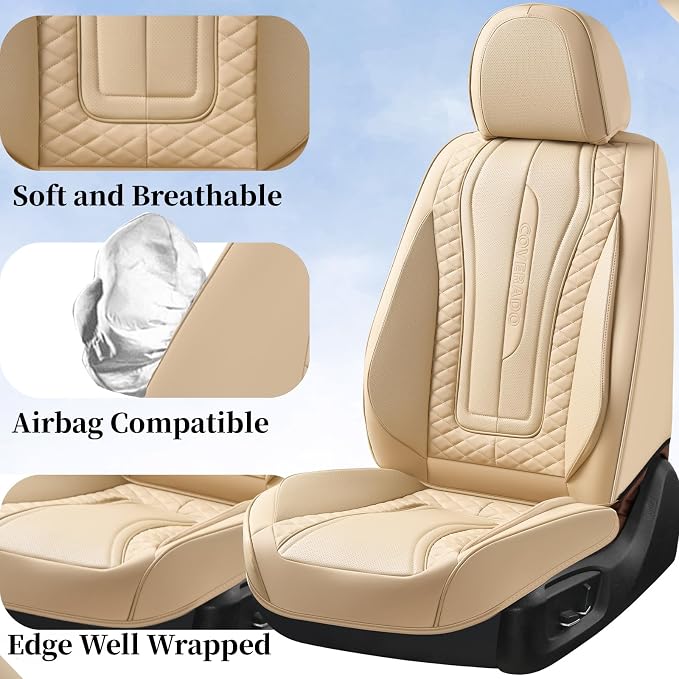 Universal Seat Covers — Front Seat — Beige
