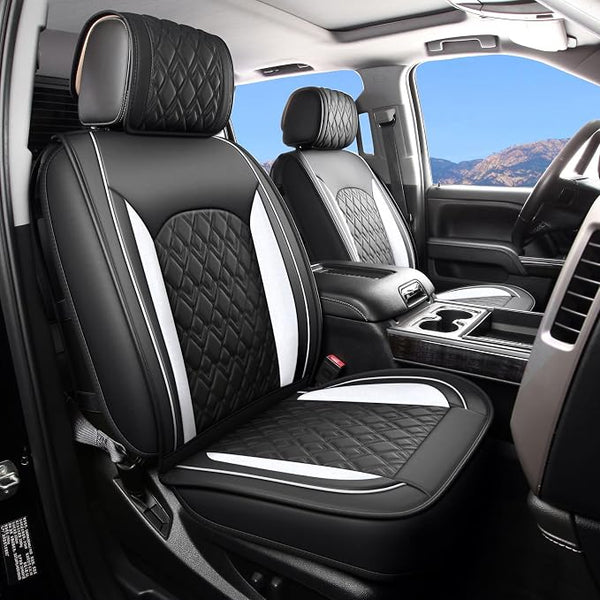 Seat Covers for Chevrolet Silverado / GMC Sierra โ Front Seat โ Black / White