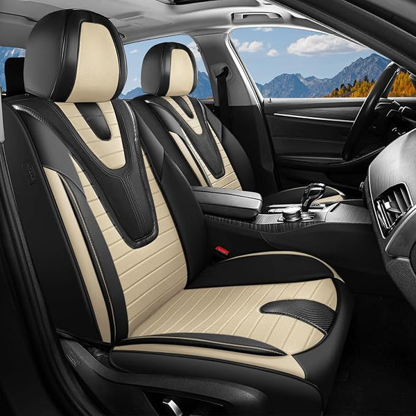 Universal Seat Covers โ Front Seat โ Black / Beige
