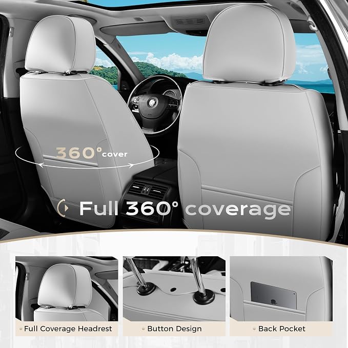 Universal Faux Leather Seat Covers — Full Set