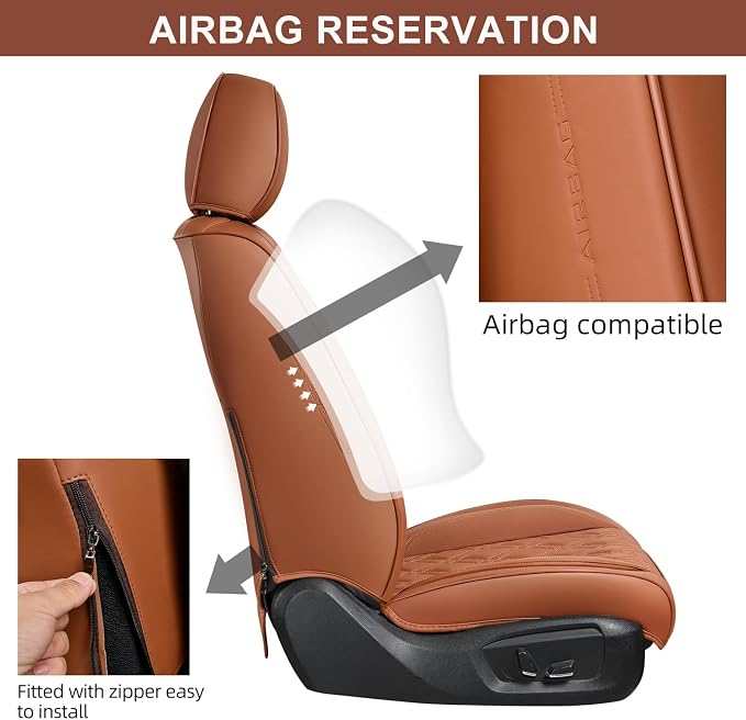 Universal Seat Covers — Front Seat — Brown