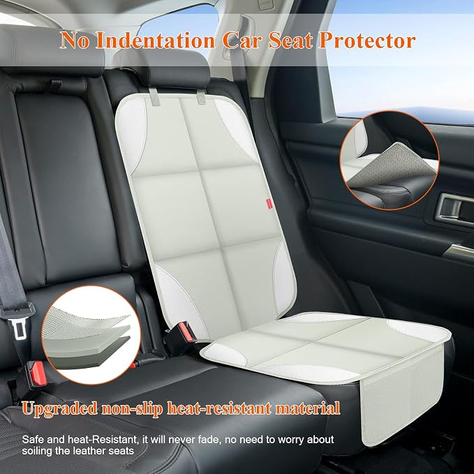 Child Car Seat Protector — Beige / Gray
