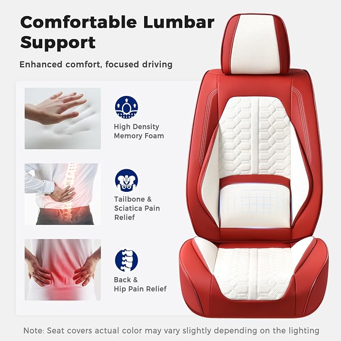 Universal Seat Covers — Full Set — Red / White