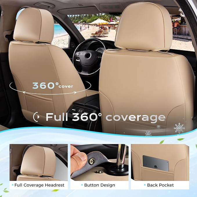 Universal Seat Covers — Full Set — Beige
