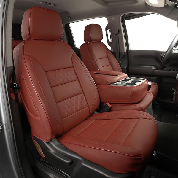 Faux Leather Seat Covers for Chevrolet Silverado โ Full Set โ Burgundy