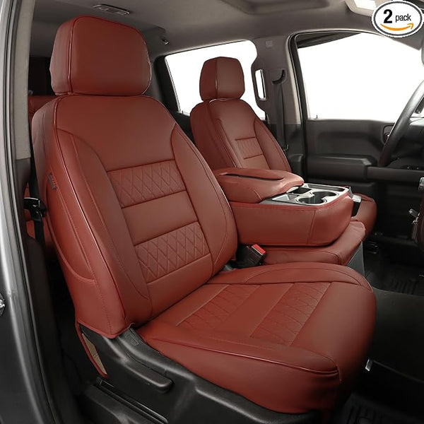 Faux Leather Seat Covers for Chevrolet Silverado โ Burgundy