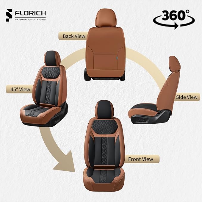 Universal Seat Covers — Full Set — Brown