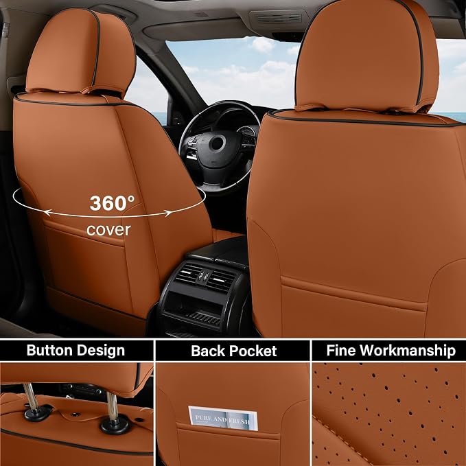 Universal Seat Covers — Full Set — Brown / Black