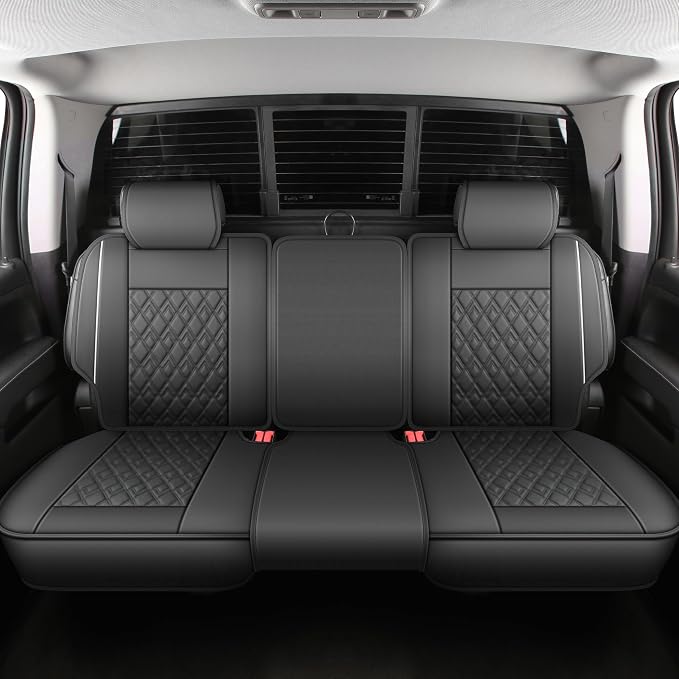 Seat Covers for Chevrolet Silverado / GMC Sierra — Rear Seat — Black / White