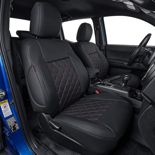 Faux Leather Seat Covers for Toyota Tacoma โ Full Set โ Black