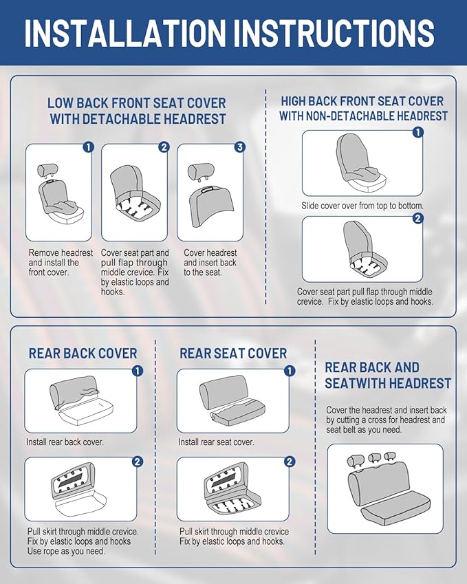 Fabric Car Seat Covers — Front Seat — Red
