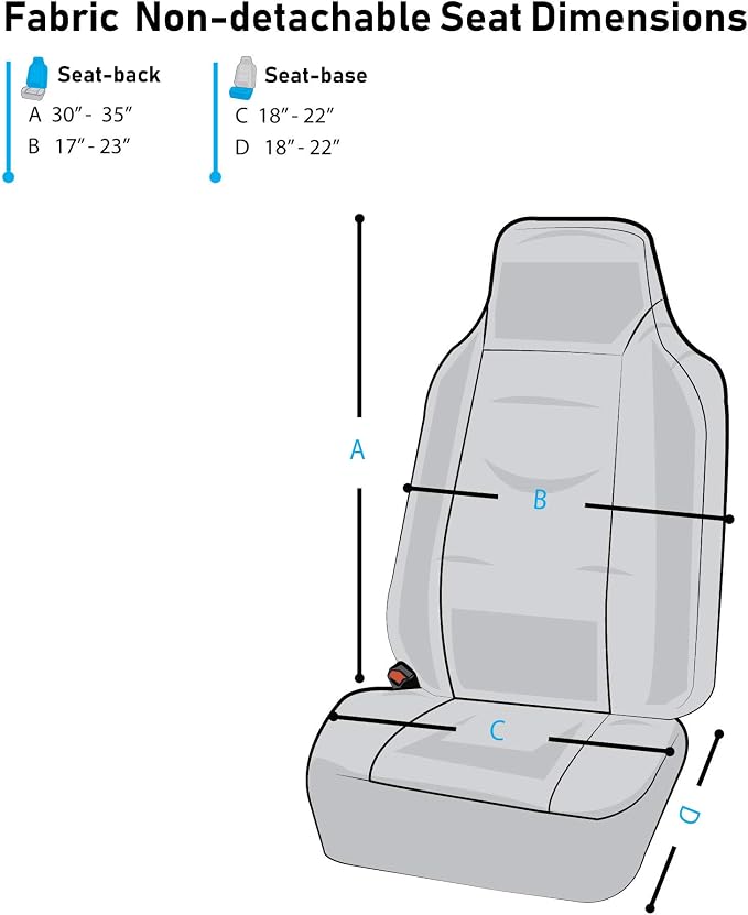 Fabric Car Seat Covers — Beige / Black