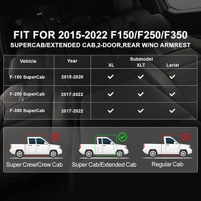 Seat Covers for Multiple Vehicles — Full Set — Black