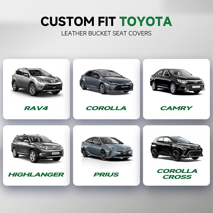 Faux Leather Seat Covers for Multiple Vehicles — Front Seat — Gray