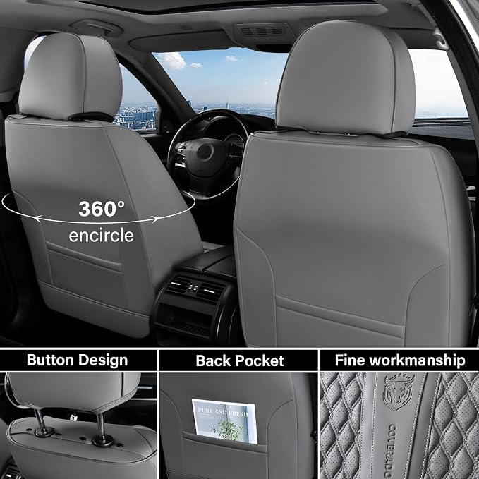 Universal Seat Covers — Front Seat — Gray
