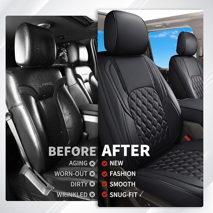 Seat Covers for Multiple Vehicles — Full Set — Black