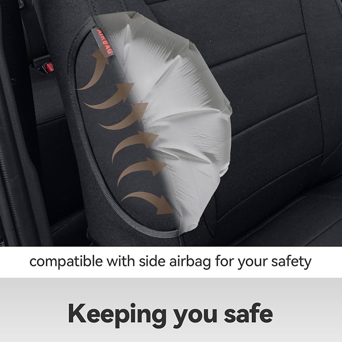Fabric Seat Covers for Toyota Tacoma — Front Seat — Black