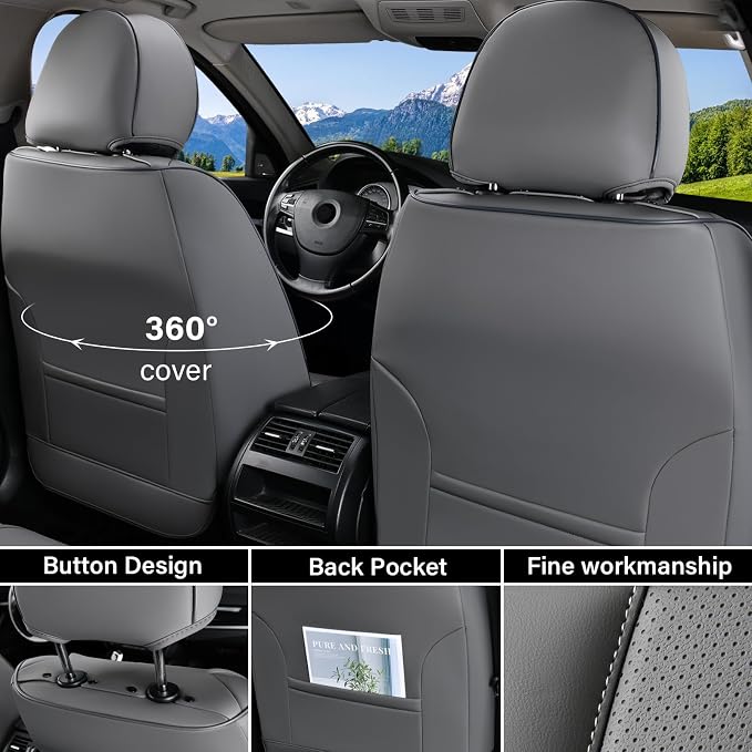 Universal Seat Covers — Full Set — Gray