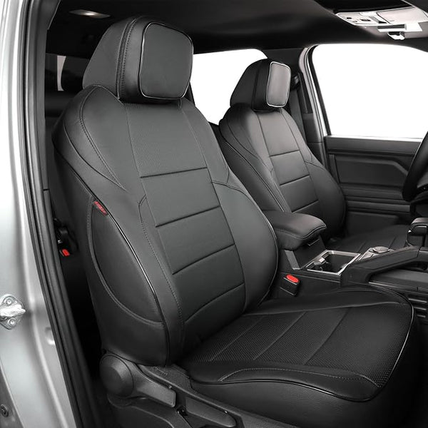 Faux Leather Seat Covers for Toyota Tacoma โ Full Set โ Black