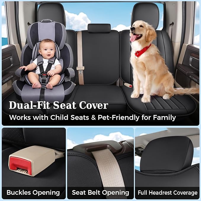 Seat Covers for Multiple Vehicles — Full Set — Black