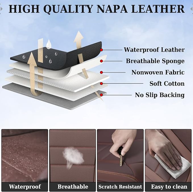 Universal Seat Covers — Front Seat — Brown