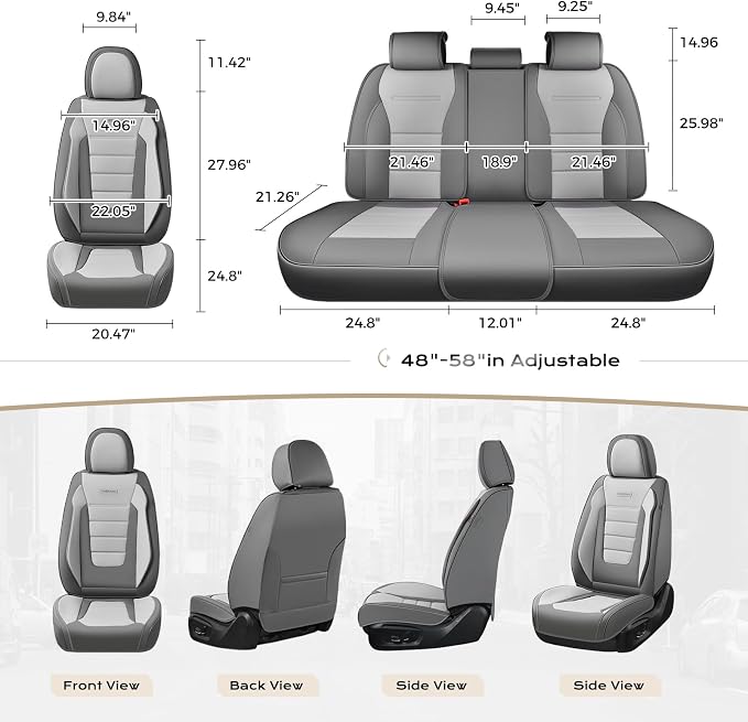 Universal Seat Covers — Front Seat — Gray