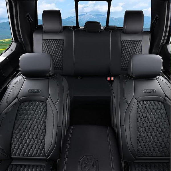 Faux Leather Seat Covers for Chevrolet Silverado / GMC Sierra โ Full Set โ Black