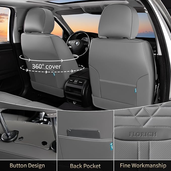 Universal Seat Covers — Front Seat — Gray