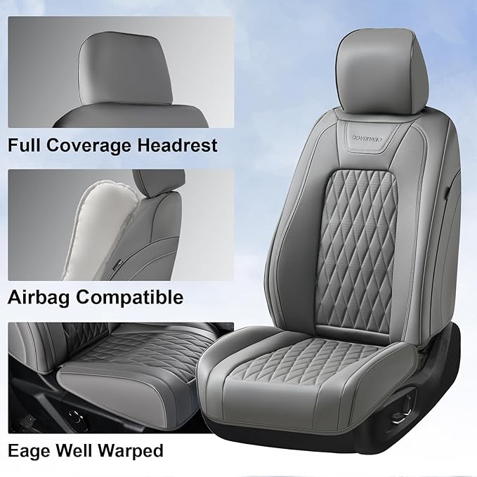 Seat Covers for Multiple Vehicles — Front Seat — Gray