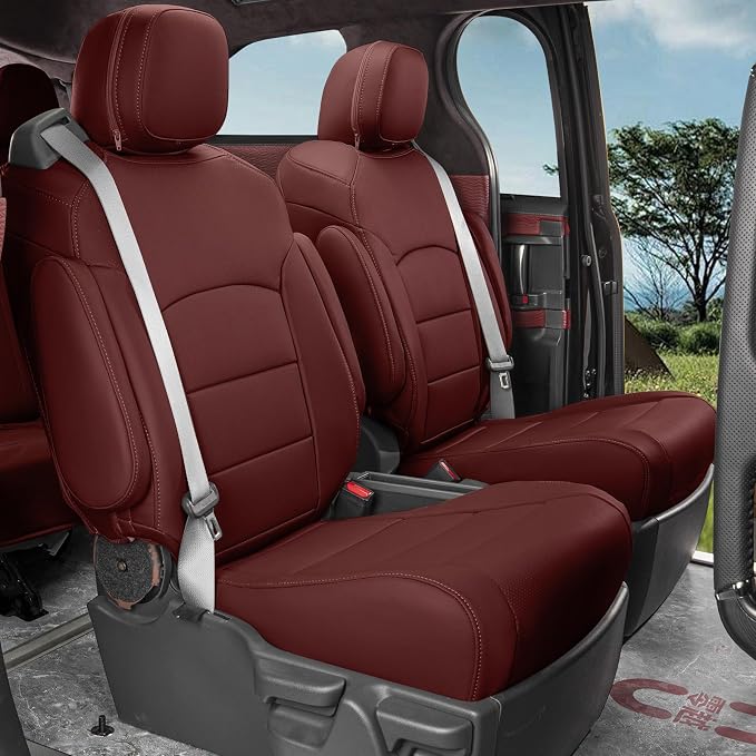 Faux Leather Seat Covers for Toyota Sienna — Full Set — Red