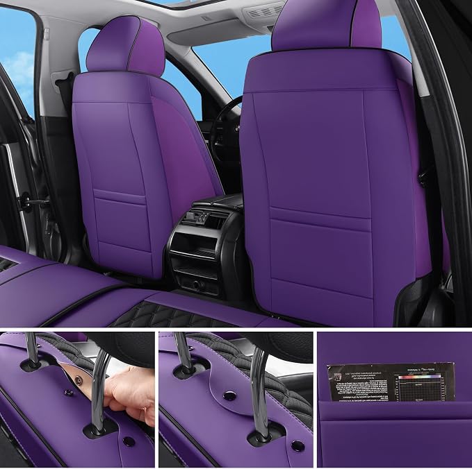 Universal Seat Covers — Full Set — Purple / Black