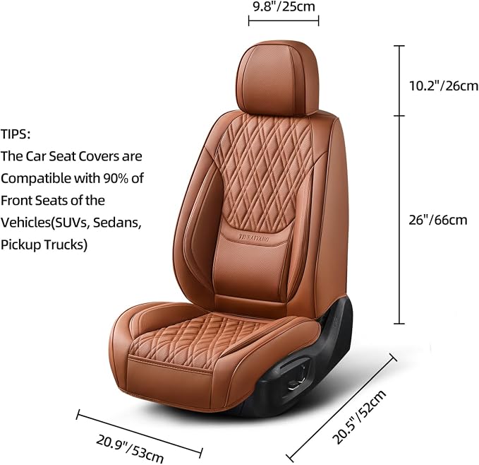 Universal Seat Covers — Front Seat — Brown