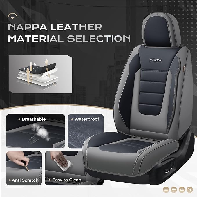 Universal Seat Covers — Front Seat — Gray / Black