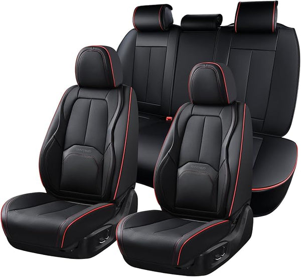 Universal Seat Covers โ Full Set โ Black / Red
