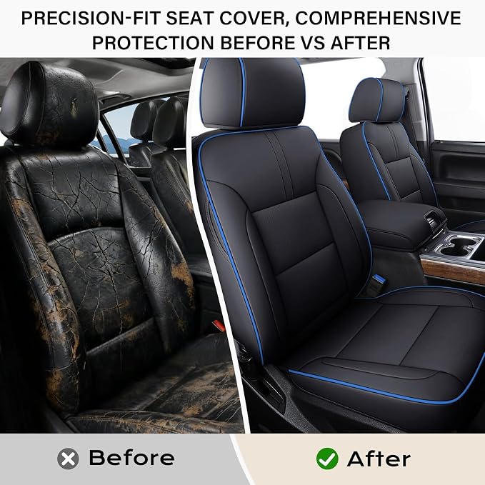 Faux Leather Seat Covers for Chevrolet Silverado / GMC Sierra — Front Seat