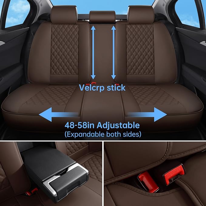 Universal Seat Covers — Full Set — Brown