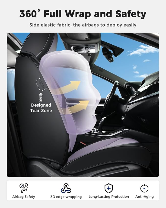 Universal Seat Covers — Black / Purple