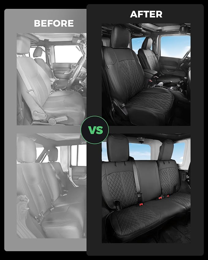 Seat Covers for Jeep Wrangler — Full Set — Black