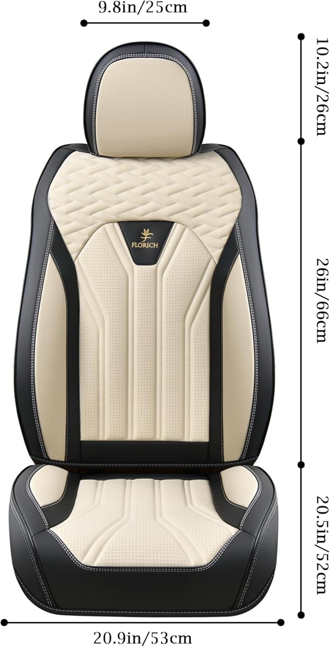 Universal Seat Covers — Full Set — Black / Beige