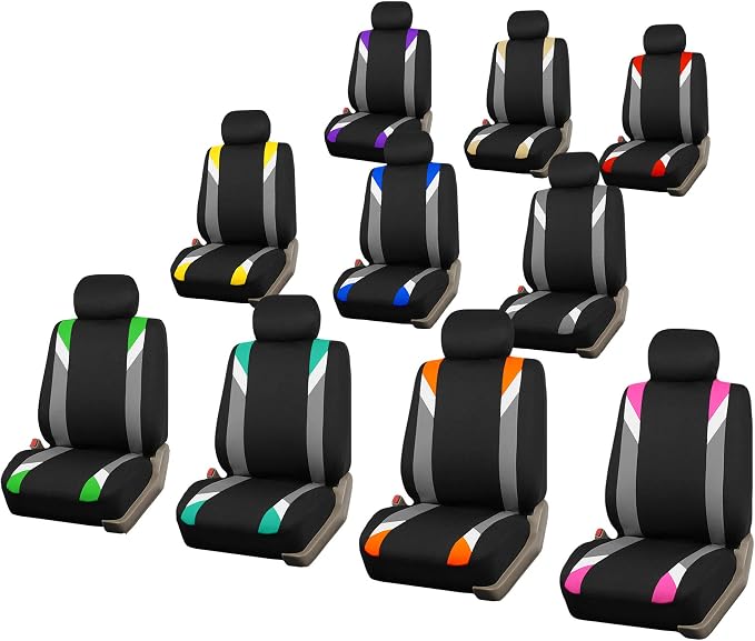 Universal Fabric Seat Covers — Full Set — Purple