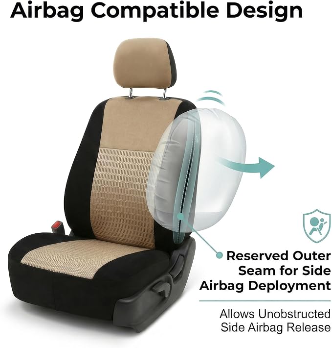 Universal Seat Covers — Front Seat — Beige