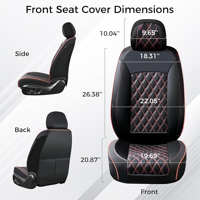 Universal Seat Covers — Front Seat — Black / Red
