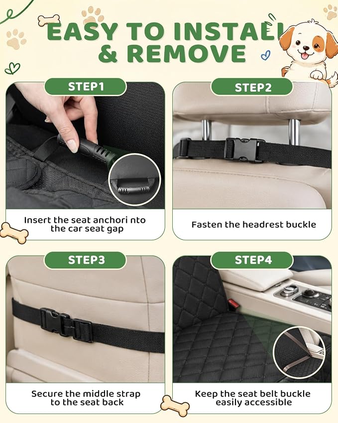 Pet Car Seat Protector — Black