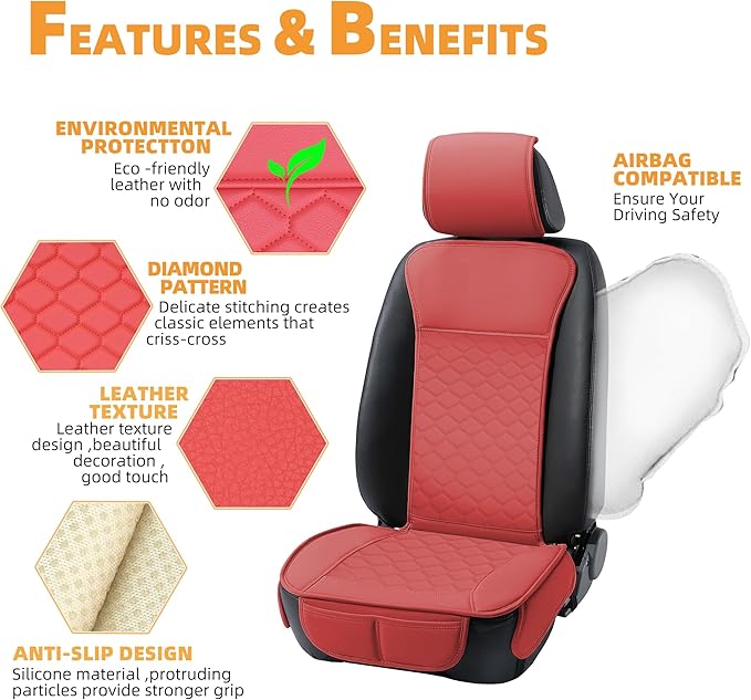 Universal Seat Covers — Front Seat — Red